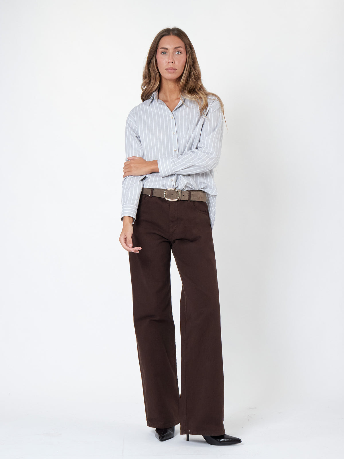 Loose-fit pinstripe shirt