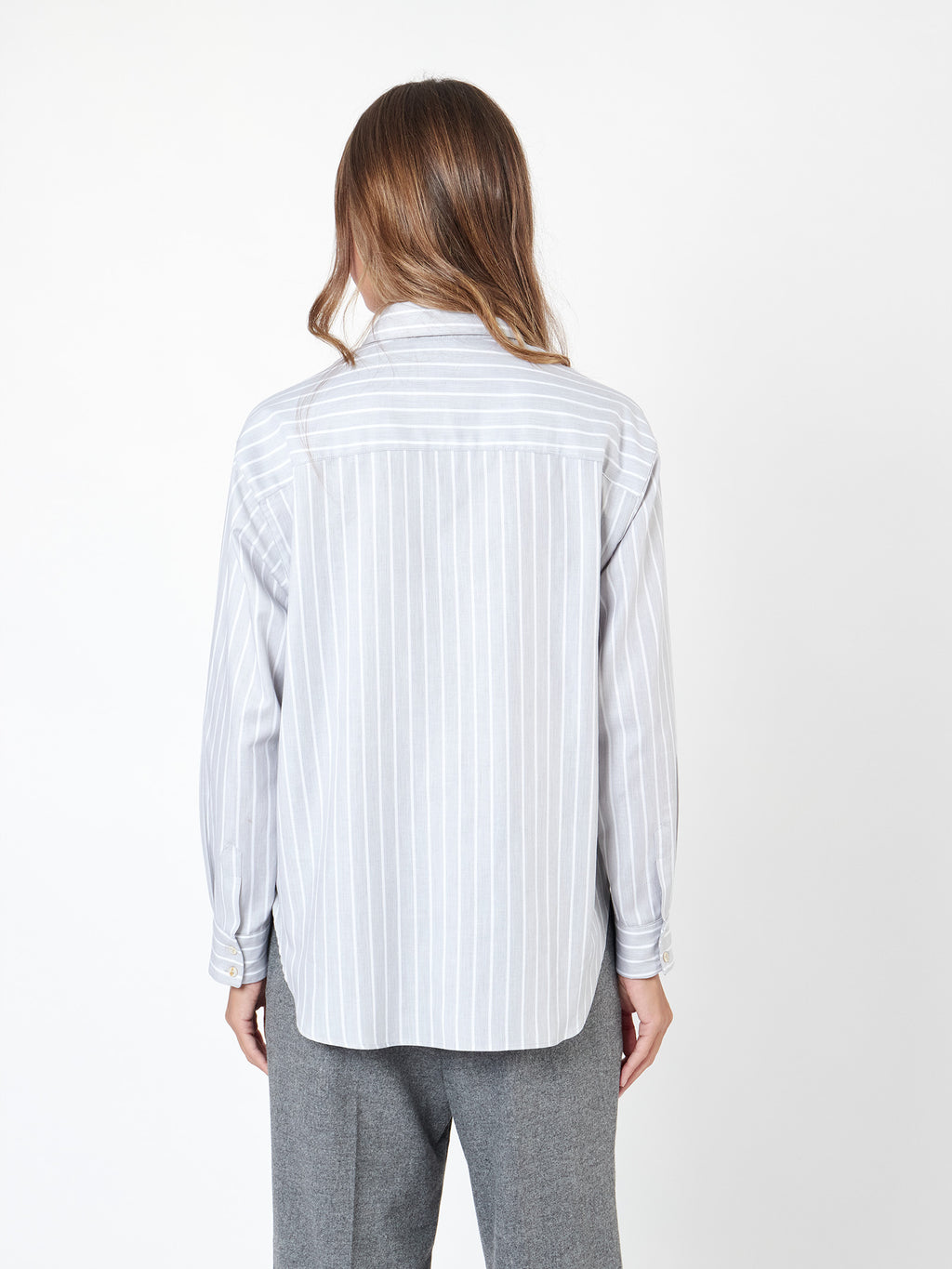 Loose-fit pinstripe shirt
