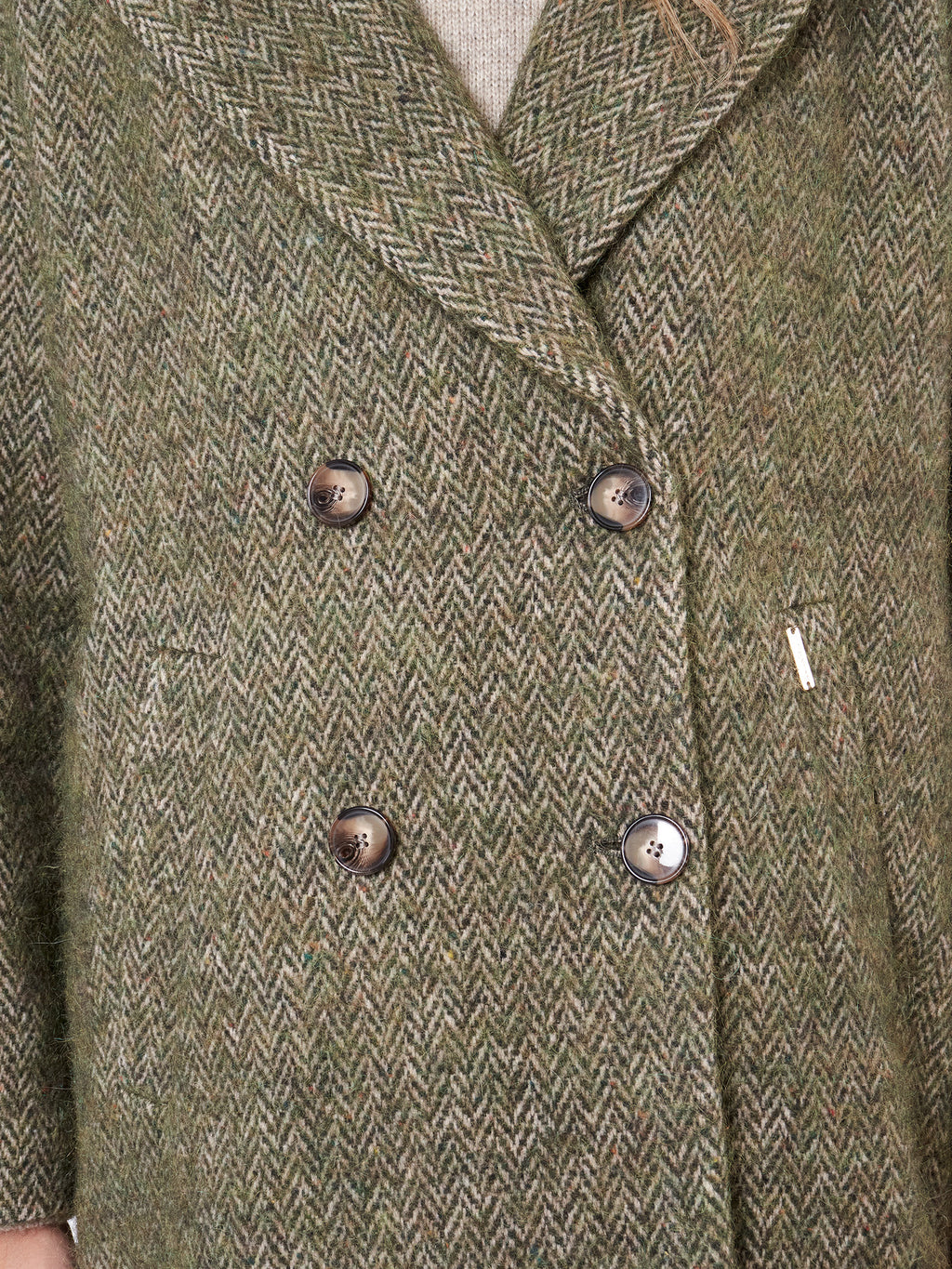 Double-breasted wool-blend coat