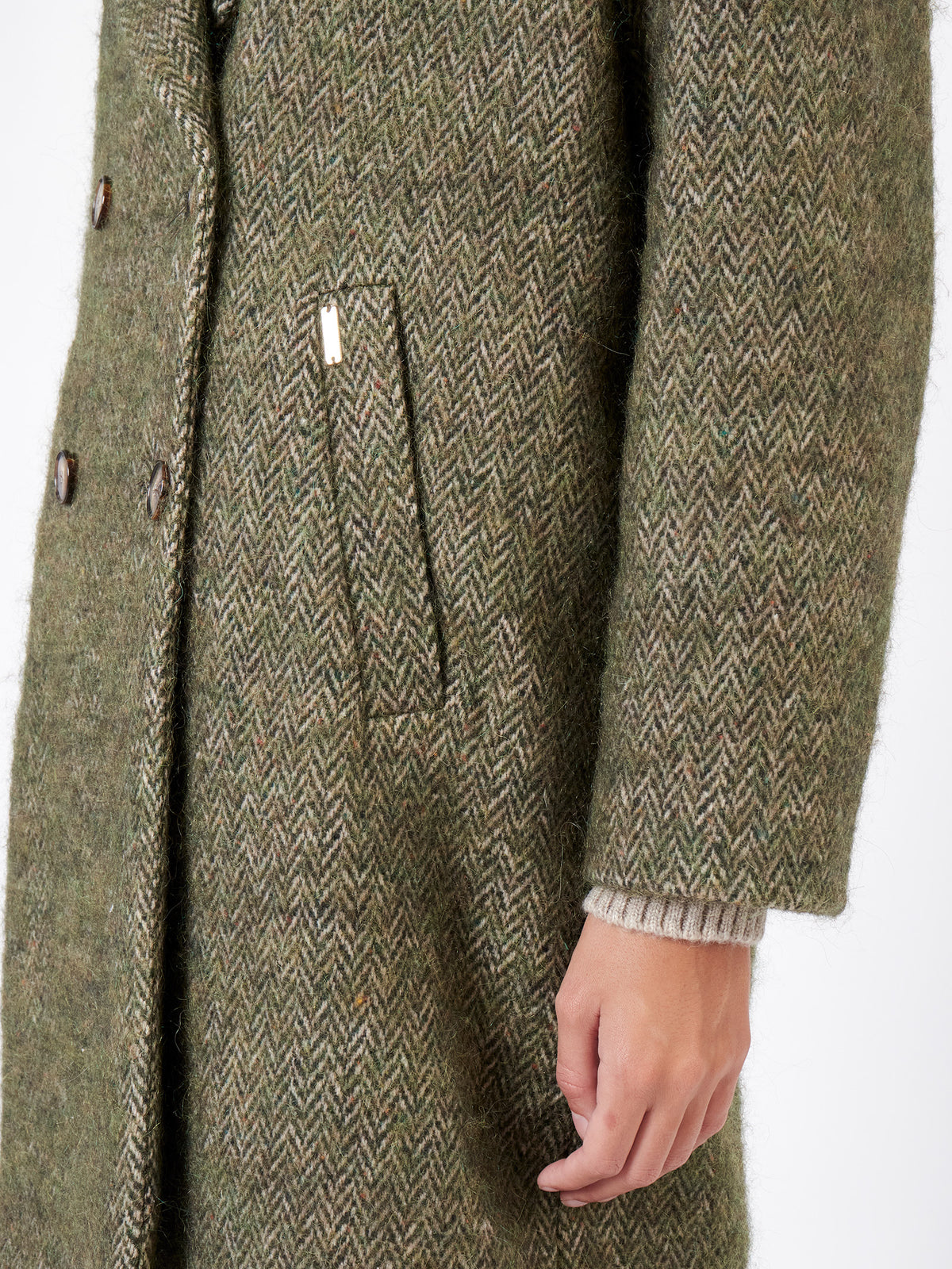 Double-breasted wool-blend coat