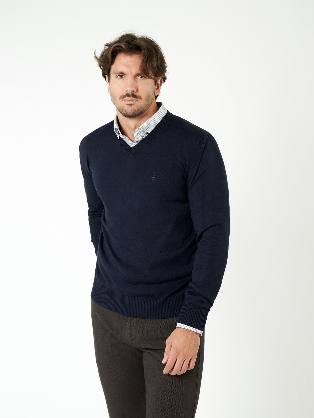 Jersey de lana con cuello pico