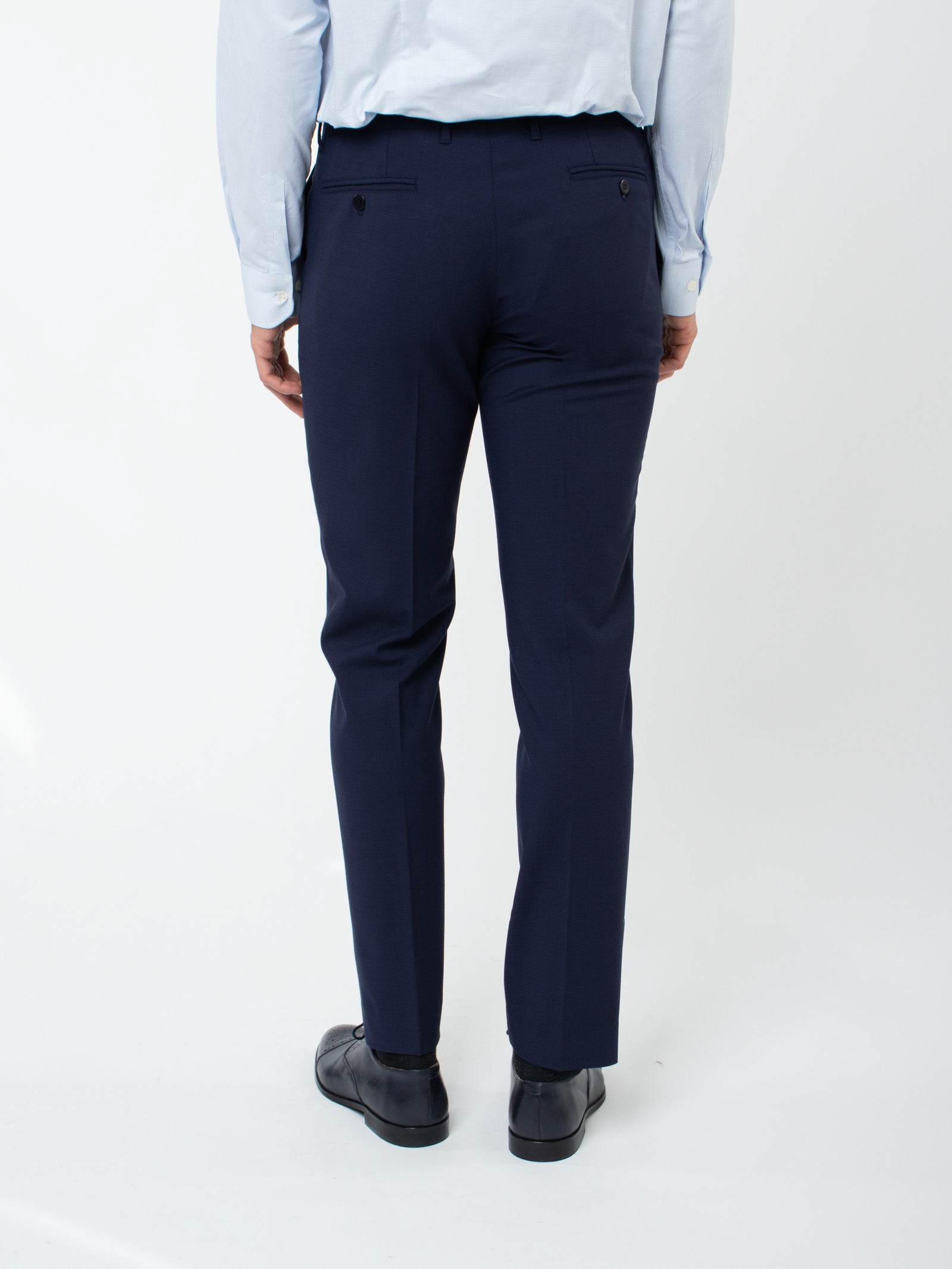 Wool slim fit suit trousers