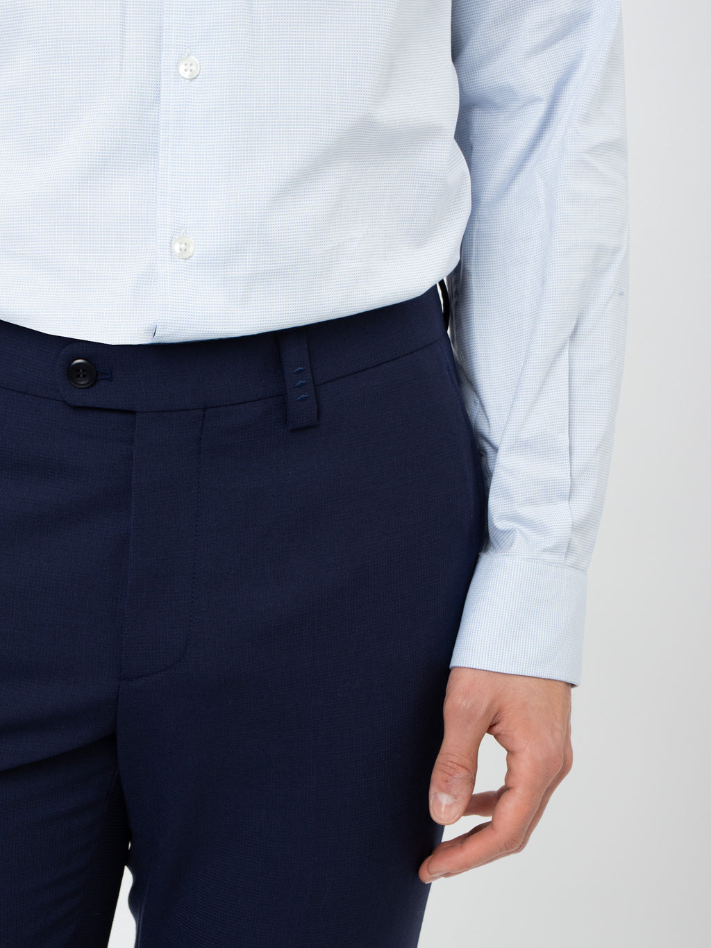 Wool slim fit suit trousers