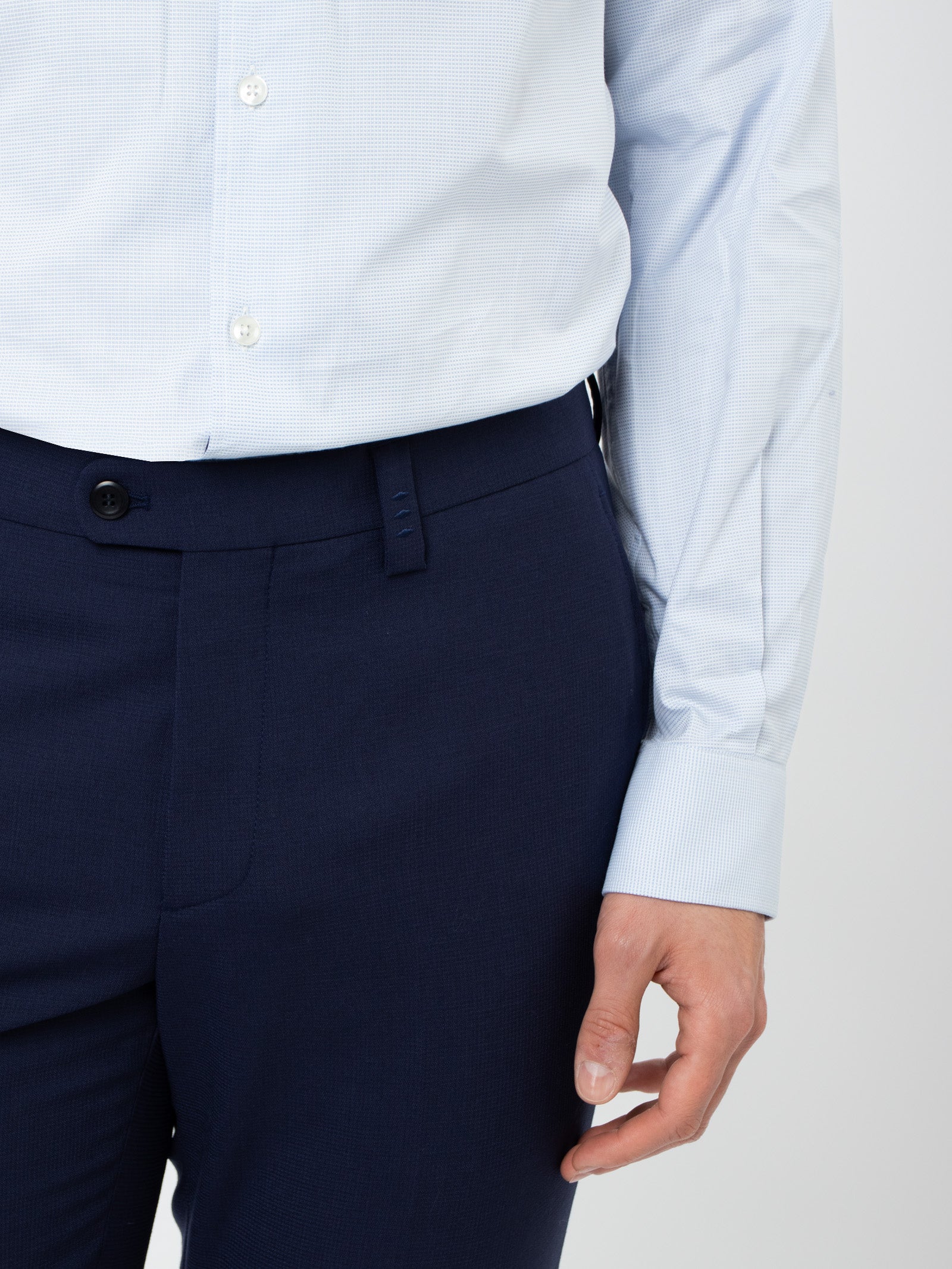 Wool slim fit suit trousers