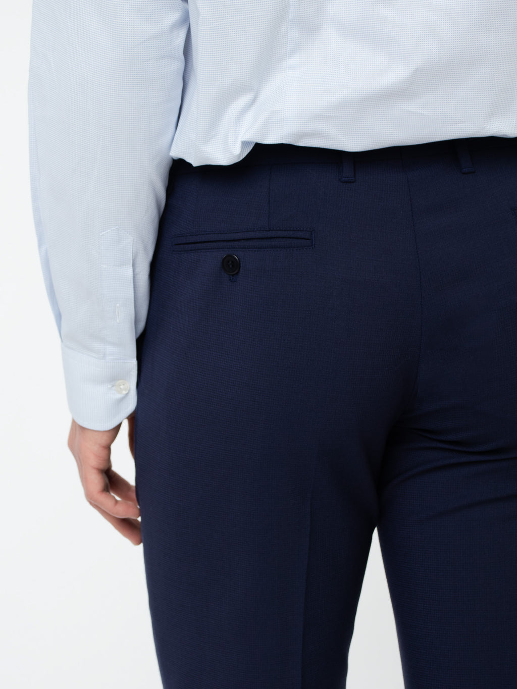 Wool slim fit suit trousers