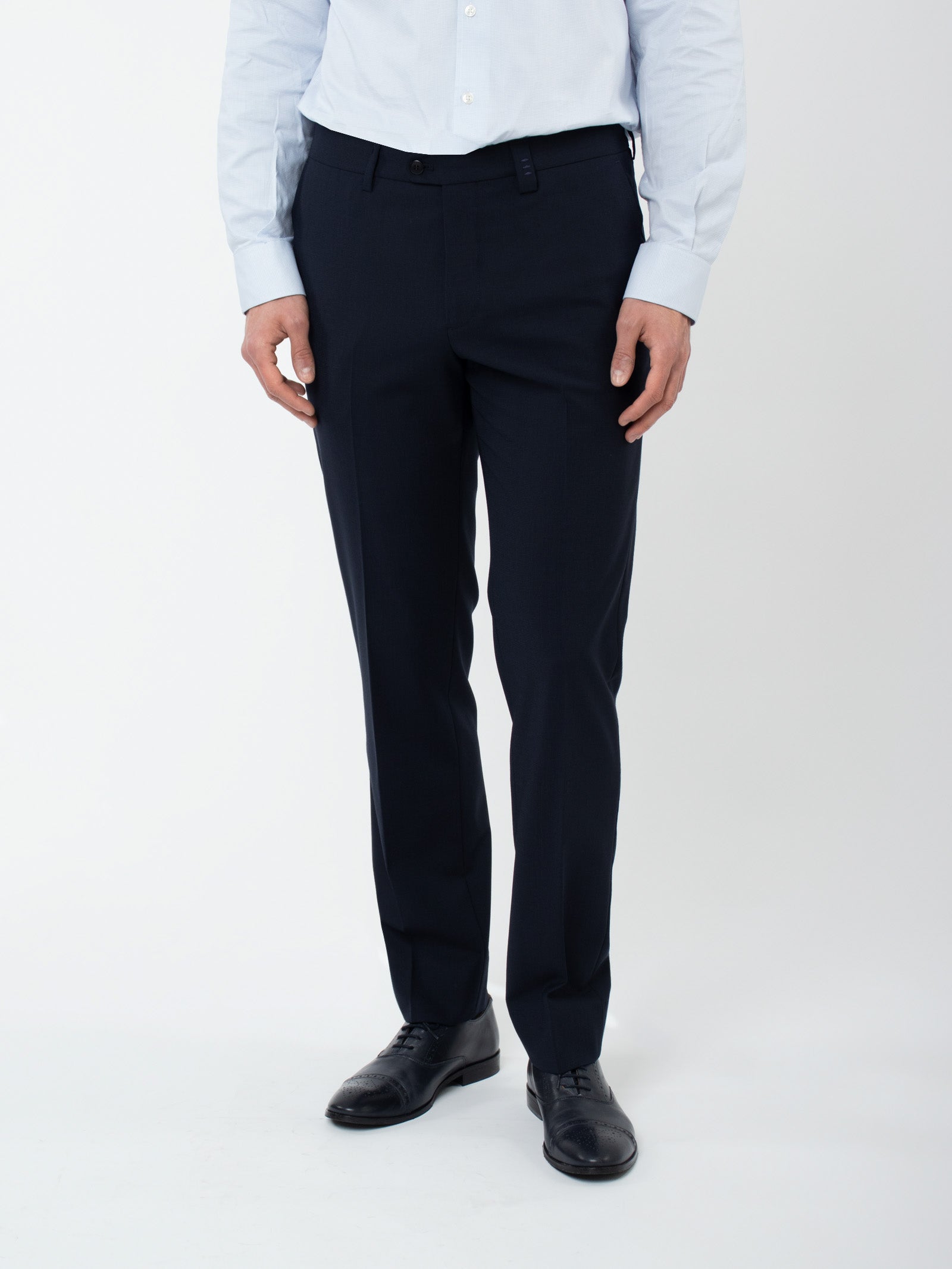 Wool slim fit suit trousers