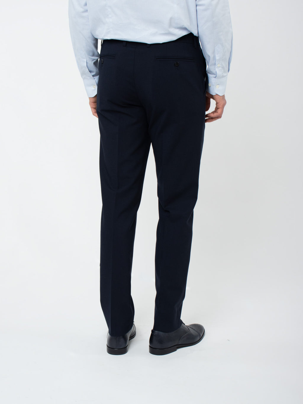 Wool slim fit suit trousers