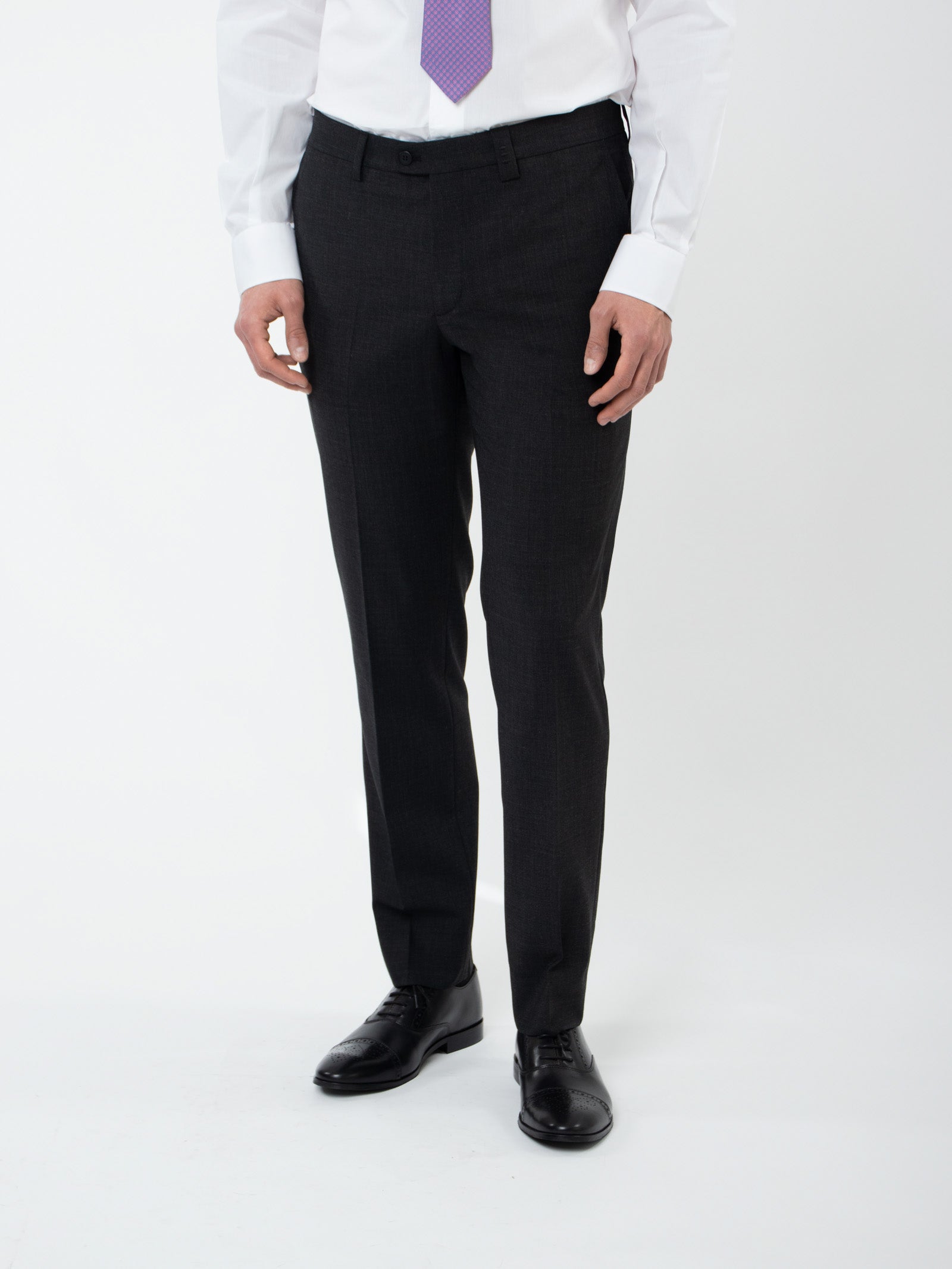 Wool slim fit suit trousers