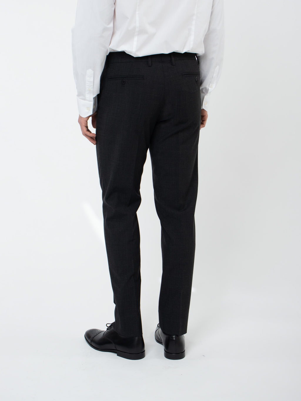 Wool slim fit suit trousers
