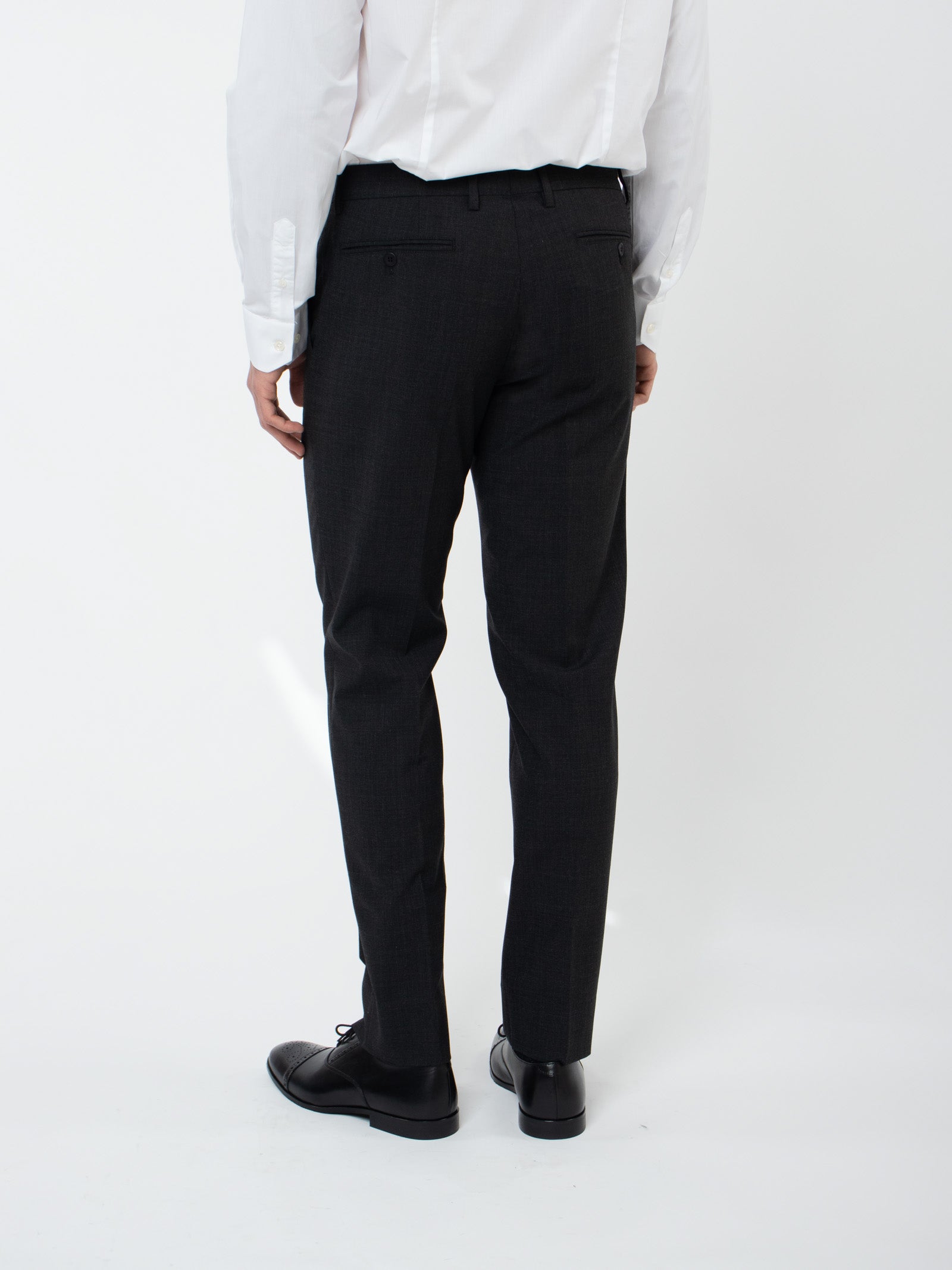 Wool slim fit suit trousers