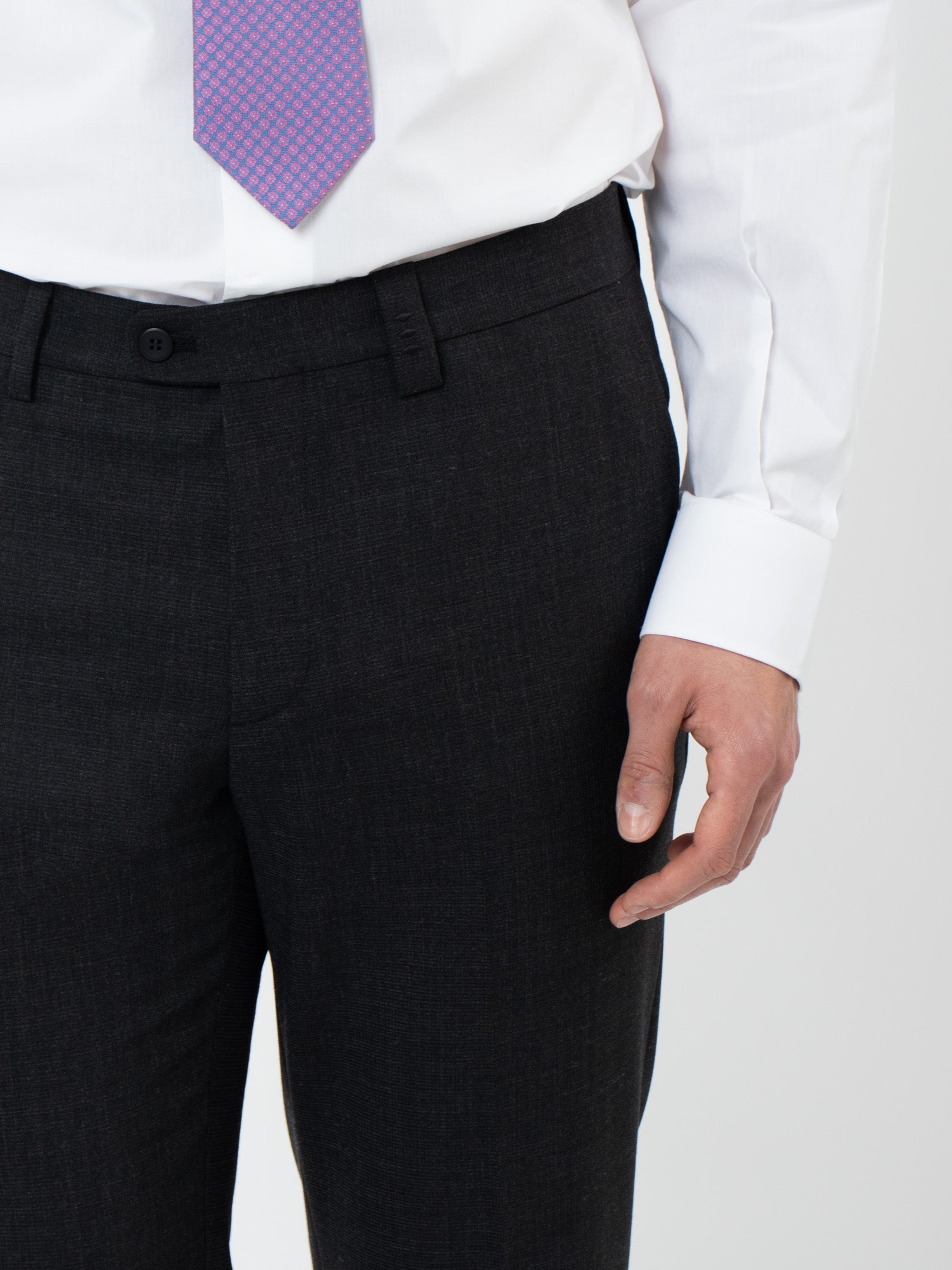 Wool slim fit suit trousers