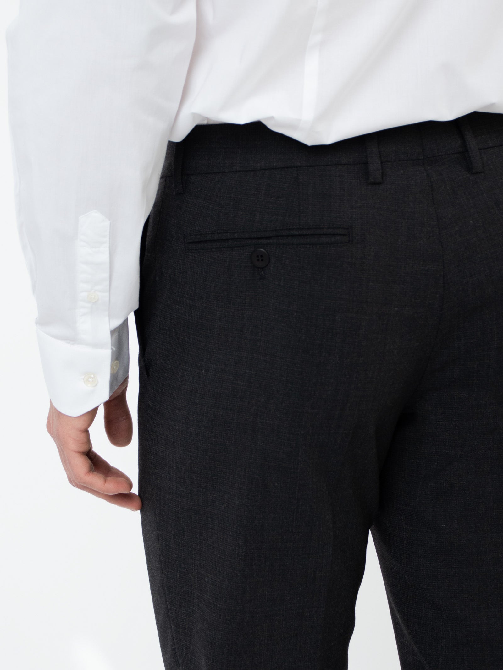 Wool slim fit suit trousers