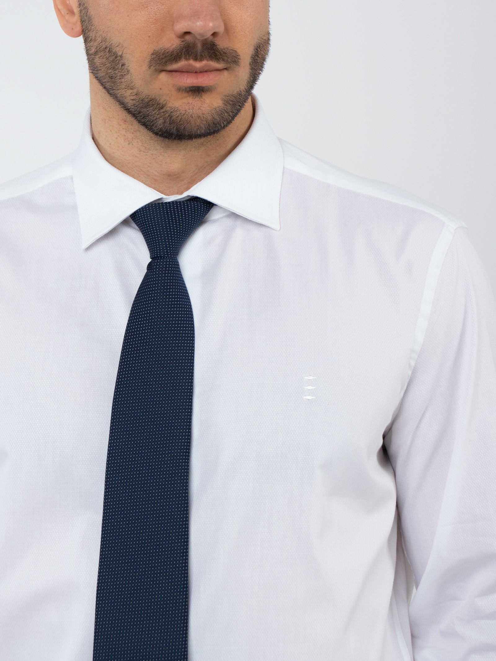 Regular fit textured weave cotton shirt