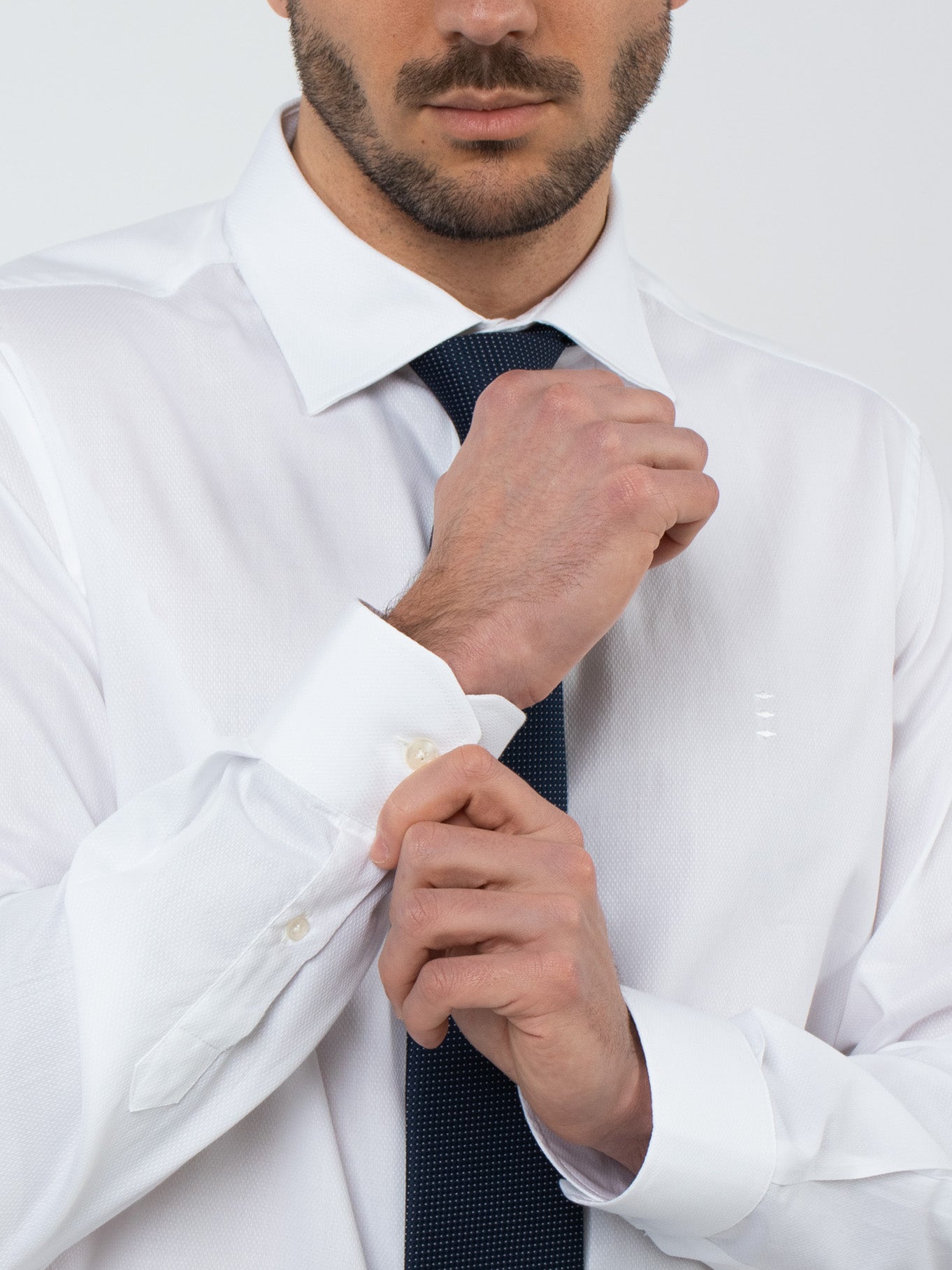 Regular fit textured weave cotton shirt