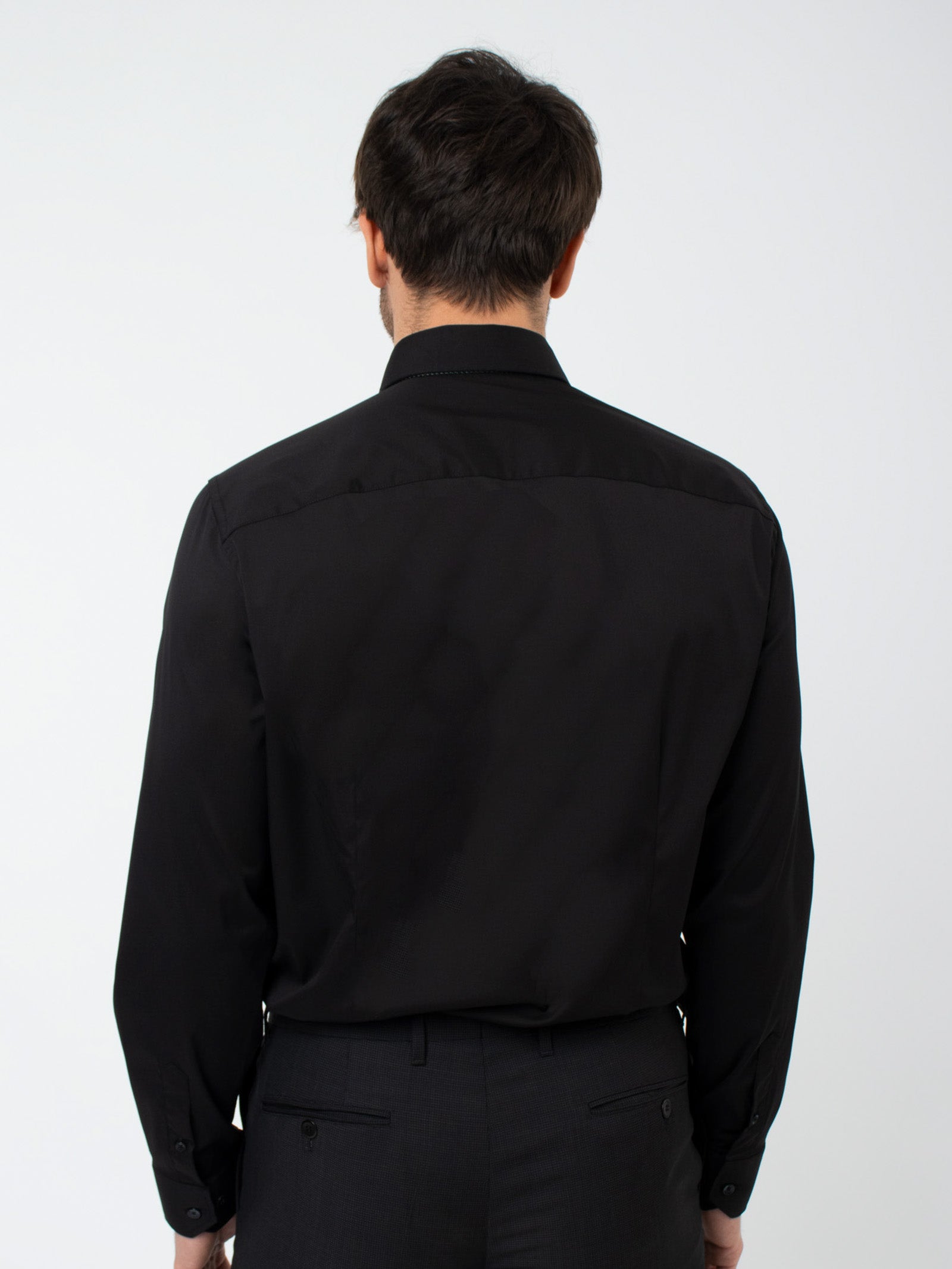 Slim fit plain cotton shirt
