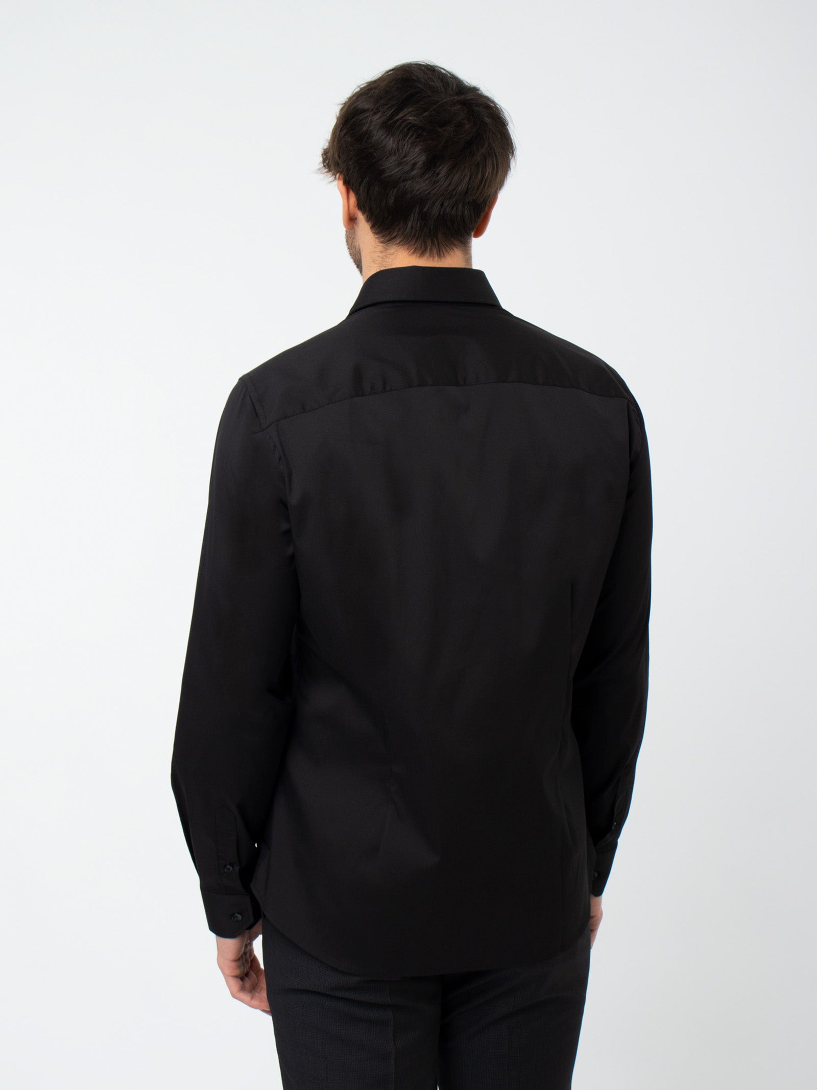 Camisa lisa algodón slim fit