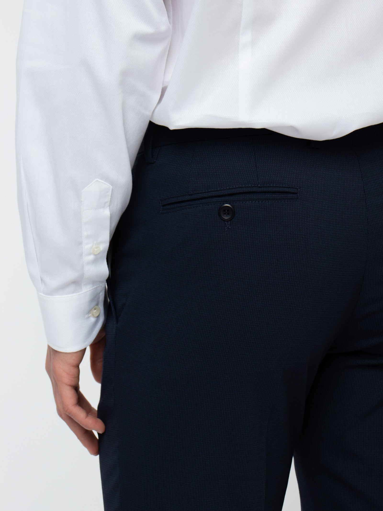 Slim fit false plain wool suit