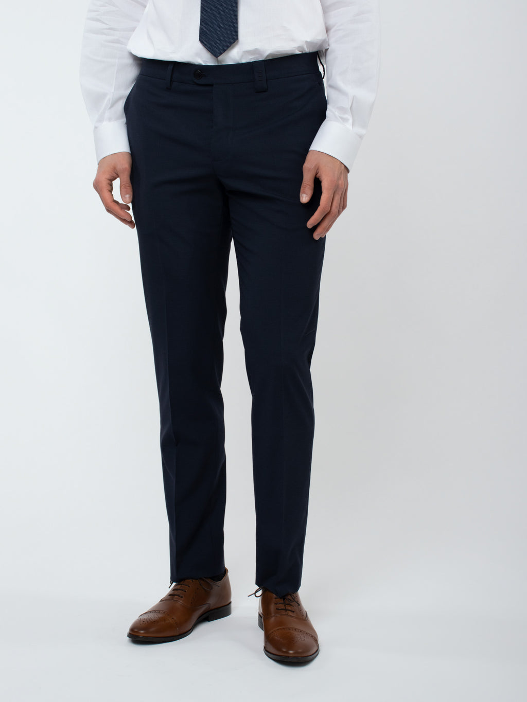 Traje lana falso liso slim fit