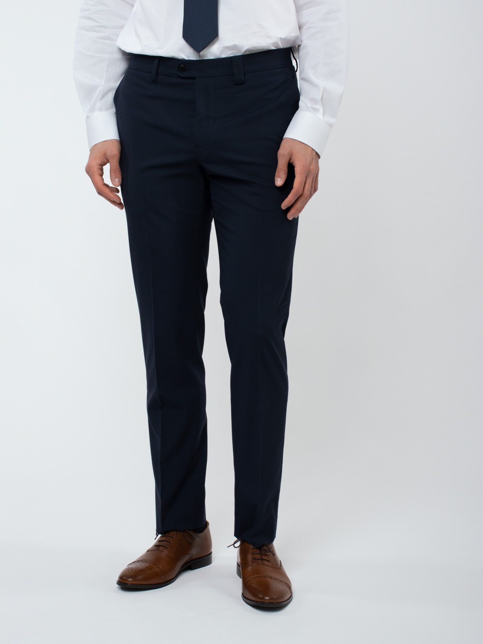 Traje lana falso liso slim fit