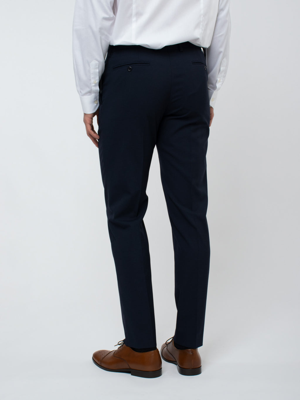 Traje lana falso liso slim fit