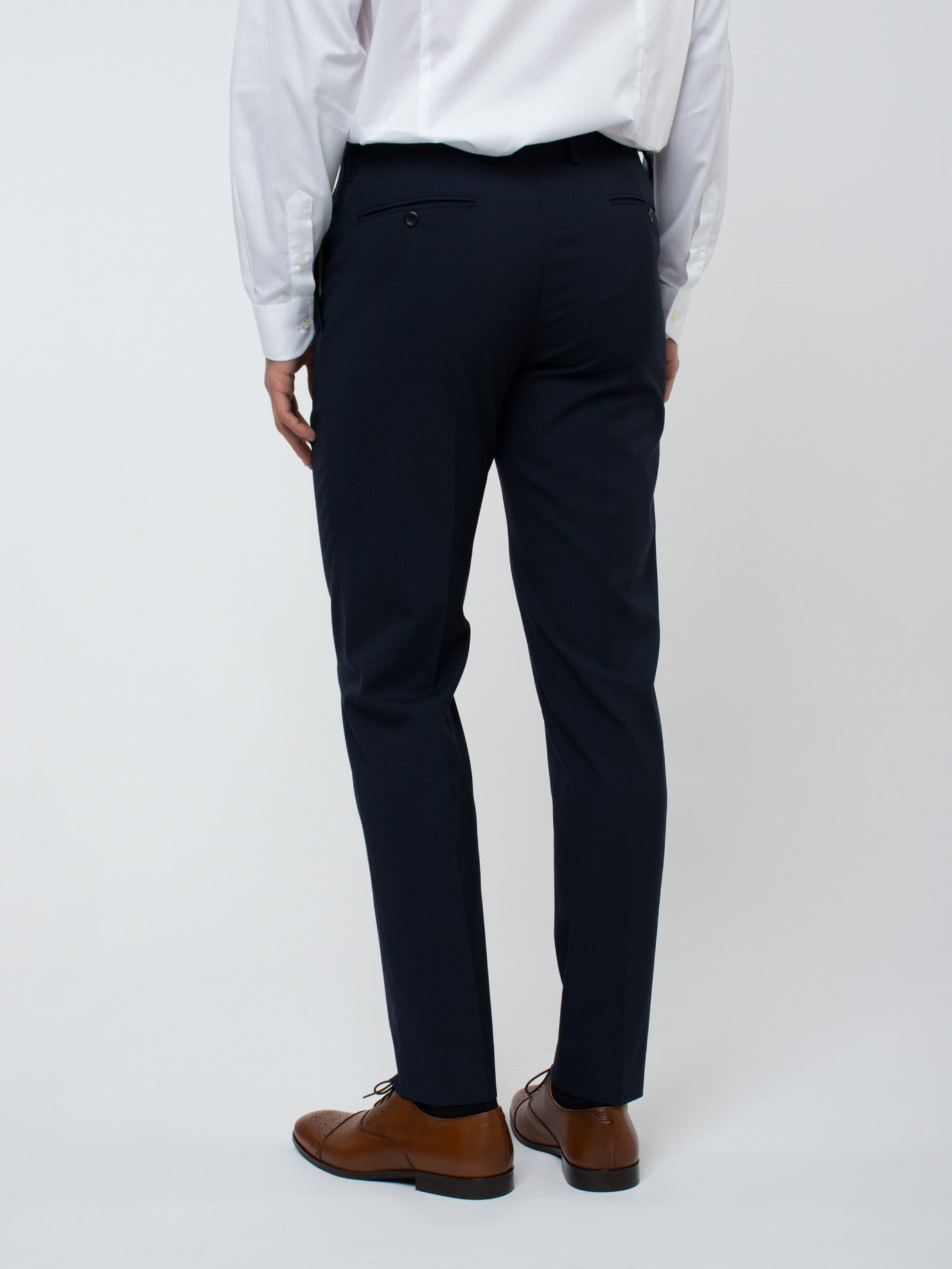 Traje lana falso liso slim fit