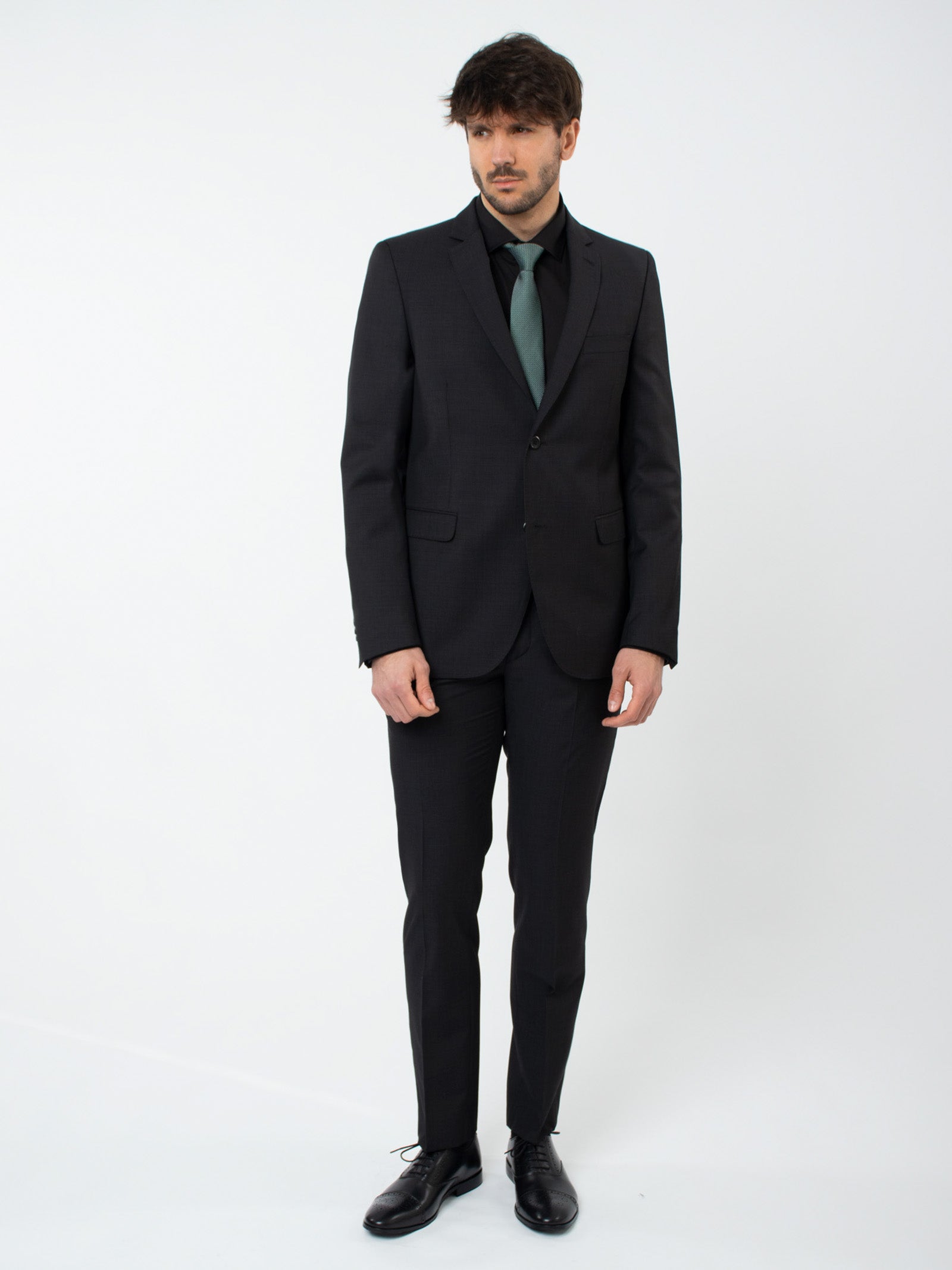 Slim fit embellished wool suit