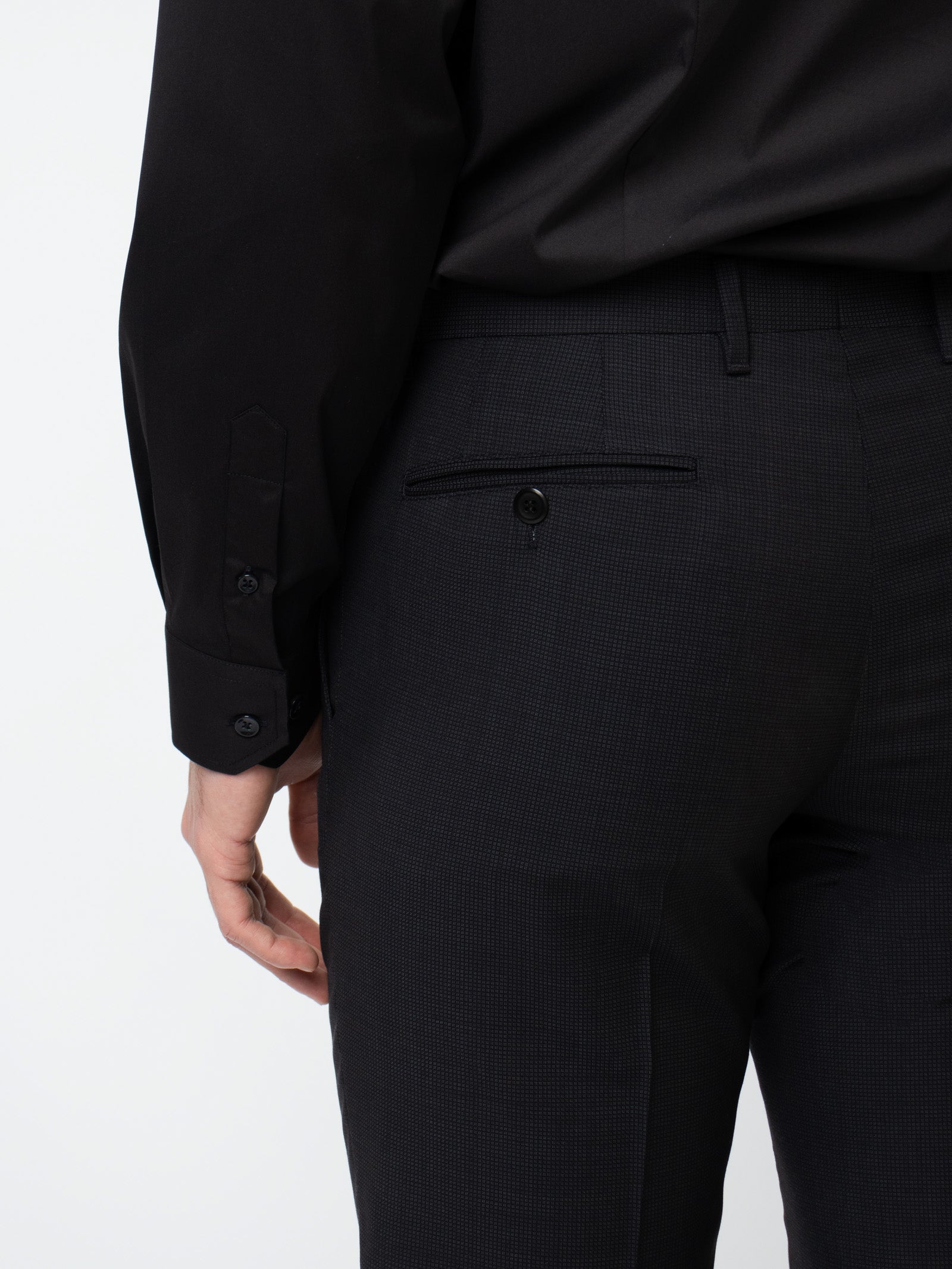 Slim fit embellished wool suit