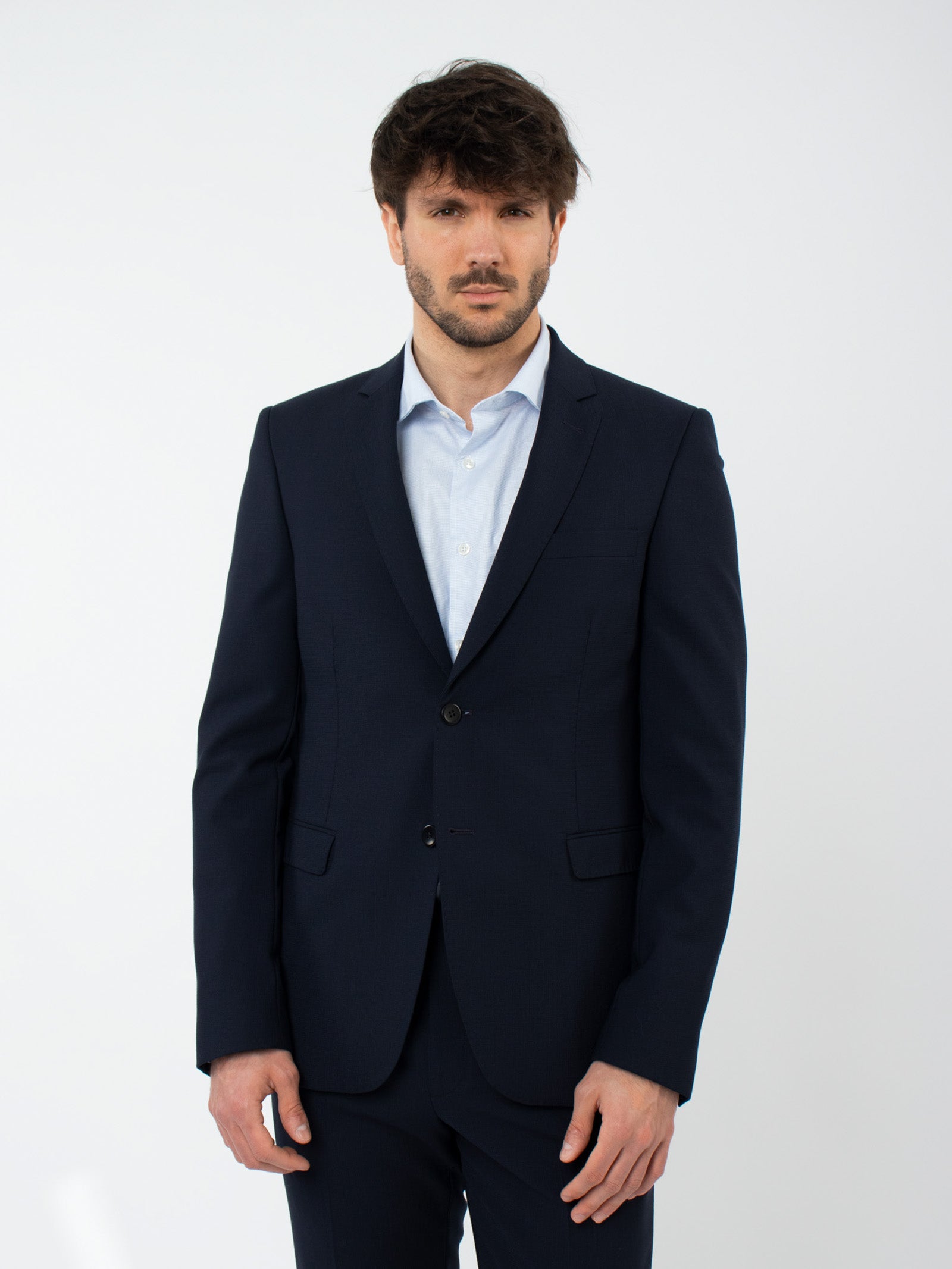 Slim fit wool suit jacket