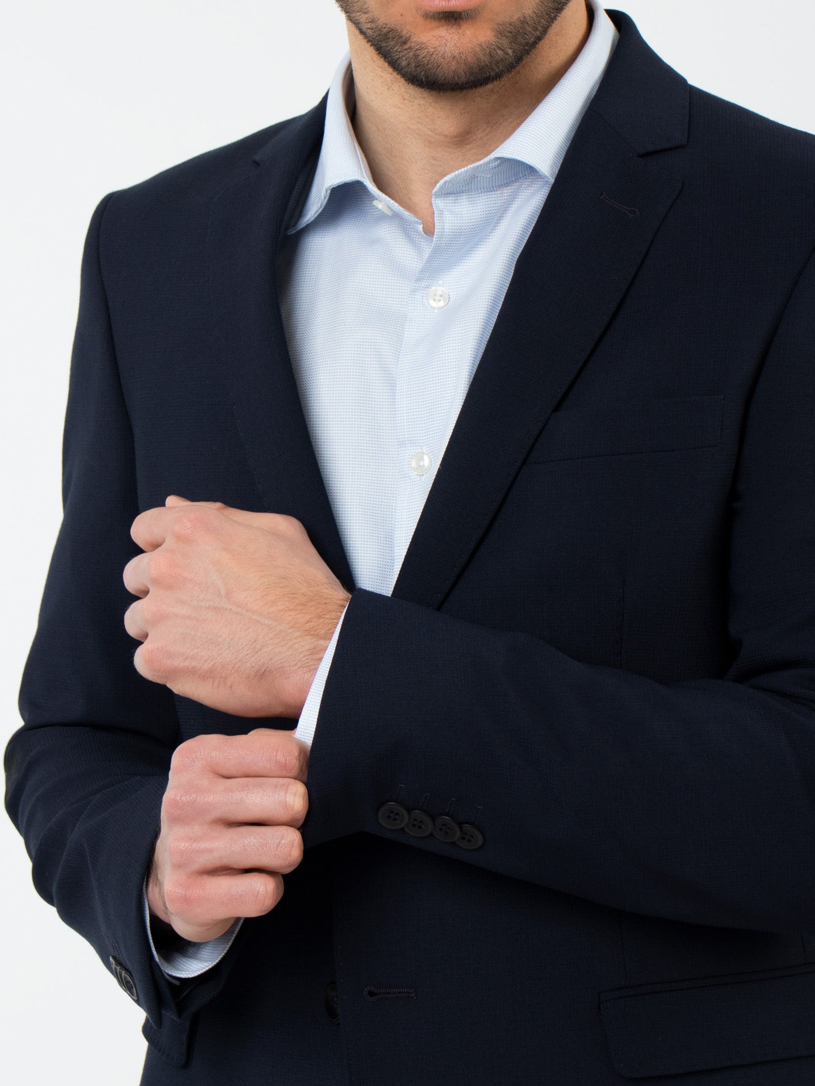 Slim fit wool suit jacket